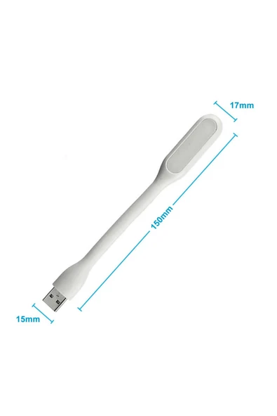 ROBİZ Usb Led Lamba 15cm Beyaz Renk Işık Portatif Taşınabilir Gece Lambası Masa Aydınlatma ürün görseli