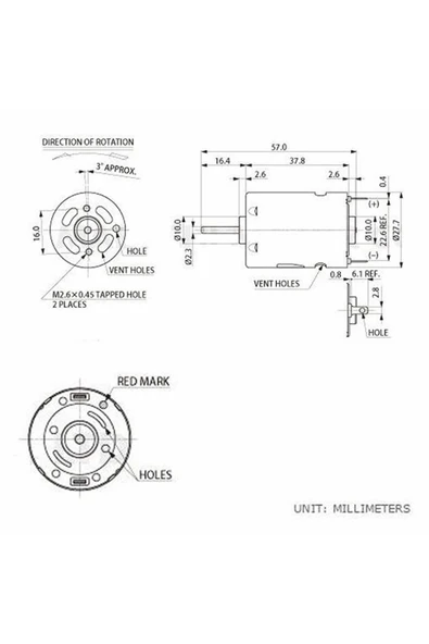 ROBİZ RS380 6V DC Motor 11500Rpm Yüksek Tork Hız DIY RC Oyuncak Model Araba Tekne Bot Uçak Helikopter - 8