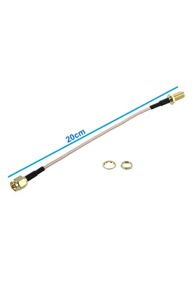 ROBİZ RG316 20cm Sma Erkek to Sma Dişi Kablo RF Uzatma Kablosu Altın Kaplama Soket 0-6GHz Wi-Fi Anten Fpv - 8