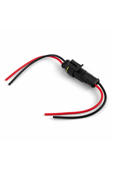 ROBİZ 2 Pin Kablolu Su Geçirmez Konnektör Çift IP65 200mm Kilitli Erkek Dişi Kolay Bağlantı Soketi - Resim 2