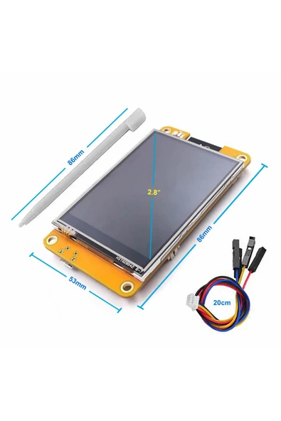Alkatronik ESP32-2432S028R 2.8 inch Rezistif Dokunmatik Tft Lcd Modül 240x320 Pixel Rgb Led Ldr Usb Uart IO Se - Resim 2