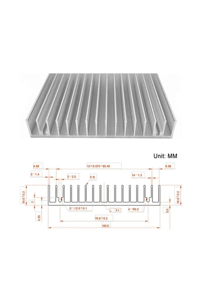 ROBİZ 10cm x 10cm x 1.8cm Alüminyum Metal Soğutucu Blok  Radyatör Amfi Led Entegre Transistor Vga Ram - Resim 8