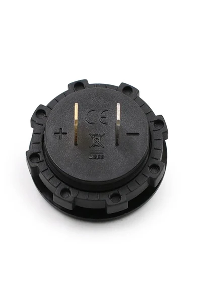 ROBİZ Su Geçirmez Dc 6V / 48V Voltmetre Yuvarlak Panel Tip Montajlanabilir Dijital Kırmızı Renk Led - Resim 8