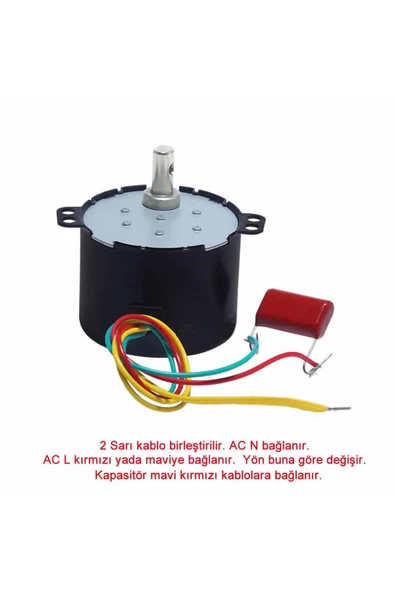 ROBİZ 50ktyz 2.5rpm Ac Motor Kuluçka Viyol Çevirme 220v Senkron Metal Dişli - Resim 4