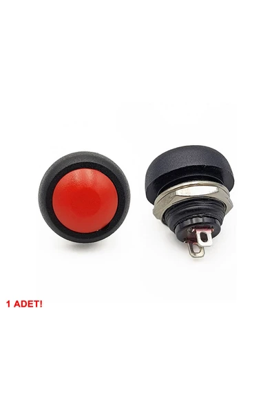 ROBİZ 12mm PBS-33B 2 Pin Push Buton Kırmızı ON OFF 1A 250V Mini Yuvarlak Su Geçirmez Anahtar - Resim 6