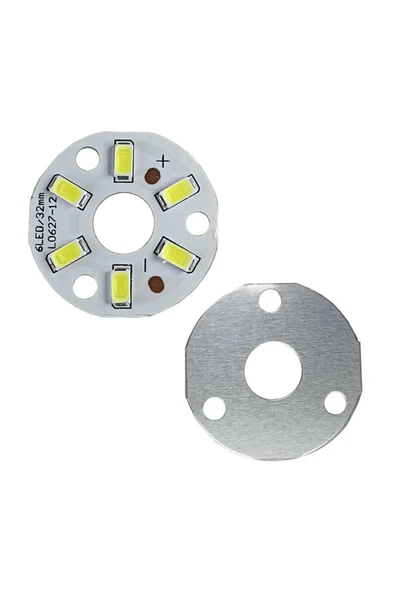 ROBİZ 5730 12v 3w 32mm Beyaz Led Modül Aluminyum Pcb 6 Led Lamba Aydınlatma Işık - 3
