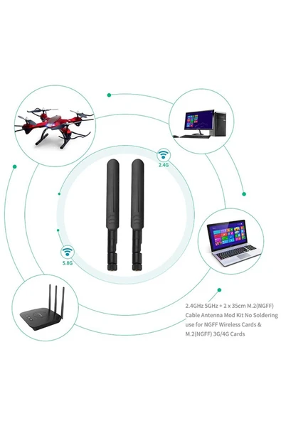 ROBİZ 8dbi Rp Sma Erkek (DİŞİ) Anten 2.4ghz 5.8ghz Rf Gsm Wifi Sinyal Kuvvetlendirici Anten Modem Telsiz - 3