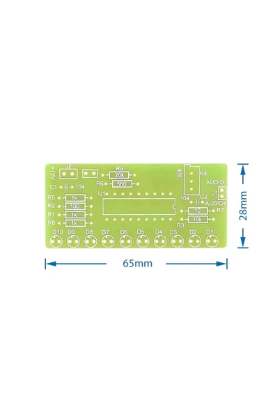 ROBİZ Demonte Lm3915 10 Led Vumetre Kit Dıy Led Elektronik Ses Müzik Seviye Işık Göstergesi Lehimleme - Resim 8