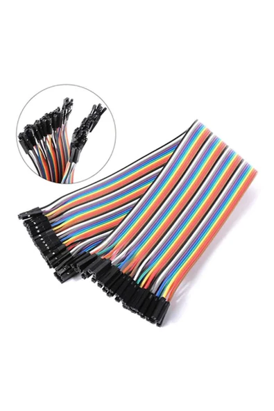 CNL 20cm 40 Pin Dişi Dişi Dupont Kablo Ayrılabilir 2.54mm 10 Renk Breadboard Atlama Kablosu Jumper - 4