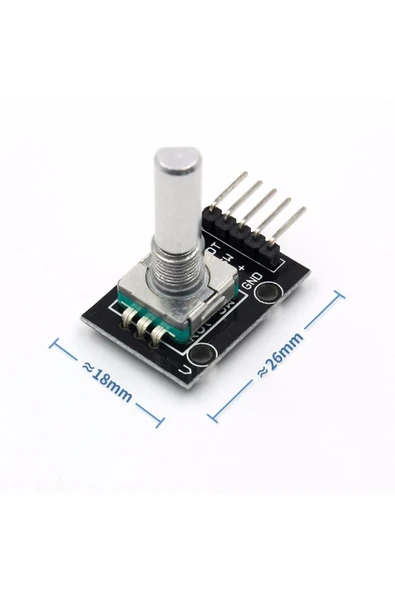 ROBİZ Ky-040 Rotary Encoder Modül 20 Pals Pwm 360 Derece Döner Butonlu Dijital