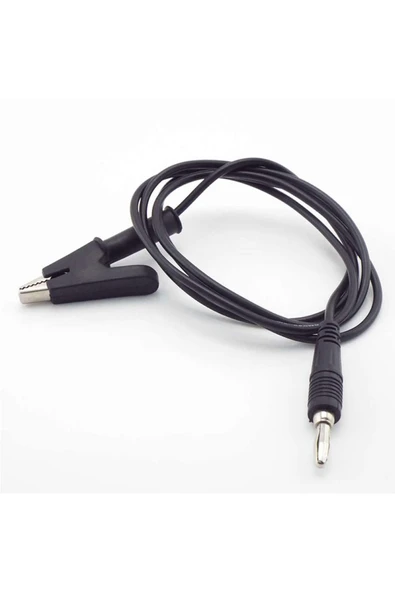 ROBİZ 12A Krokodil Banana Siyah Kablo 1 Metre Yüksek Akım Probu Multimetre Güç Kaynağı Test Araba Akü - Resim 3