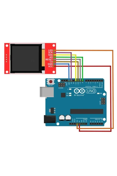 ARS Robotechnicals 1.8 Inch Lcd Tft Modül Qvga 128x160 Pixel 1.8” 8 Pin Spı Seri Ekran Sd Kart Soketi St7735 Arduino - Resim 8