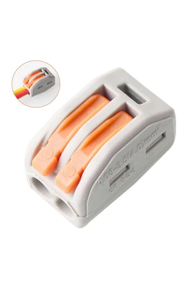 ROBİZ 2li Kolay Kablo Tel Birleştirici Konnektör Vidasız Klemens 250v 32a 1mm/4mm Elektrik Kablo Bağlantı - Resim 2