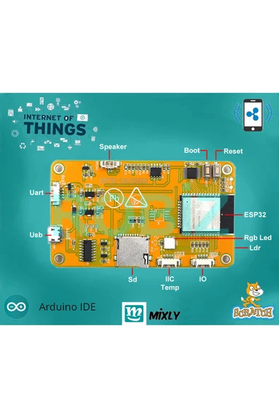 Alkatronik ESP32-2432S028R 2.8 inch Rezistif Dokunmatik Tft Lcd Modül 240x320 Pixel Rgb Led Ldr Usb Uart IO Se - Resim 8