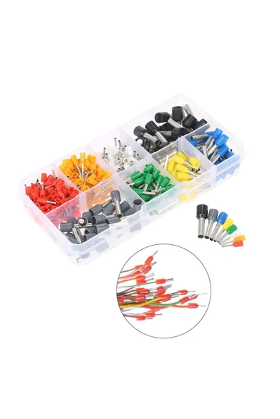 ROBİZ 400 Parça Izoleli Kablo Ucu Set Kutulu Yalıtımlı Tel Terminal Soketi Sıkmalı Pin Elektrik Teli - Resim 6
