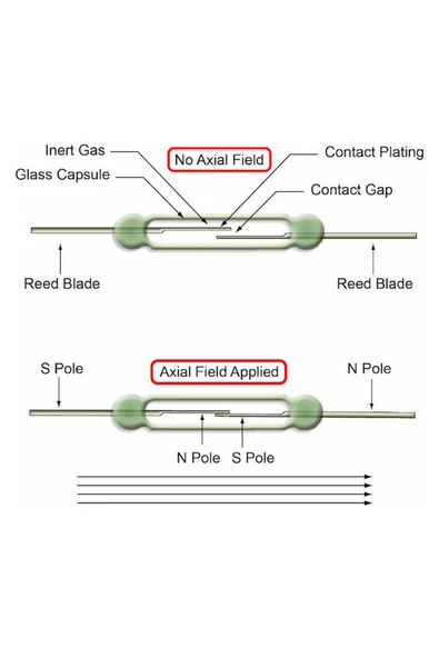 ROBİZ 14mm Reed Röle Anahtar Sensör Switch Manyetik Alan Mıknatıs Algılayıcı No Kontak Çıkışı Kapı Pencere - Resim 2