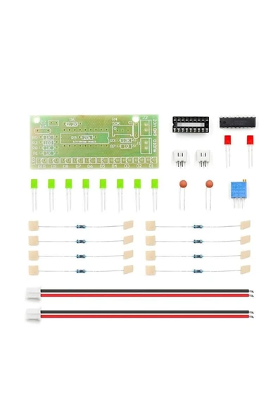 ROBİZ Demonte Lm3915 10 Led Vumetre Kit Dıy Led Elektronik Ses Müzik Seviye Işık Göstergesi Lehimleme - Resim 5
