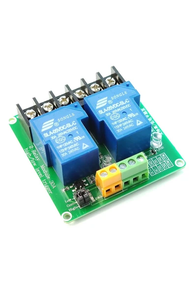 ARS Robotechnicals 5V 2 Kanal 220V 30A Röle Modül Yüksek Akım Güç Kontrol Anahtarı Opto İzolasyon Düşük/Yüksek Tetik - Resim 8