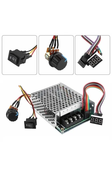 ROBİZ 55v 60a Ayarlanabilir Dc Motor Hız Kontrol Devresi Potansimetre Kontrol Yön Kontrol Anahtarı Led Hız - Resim 3