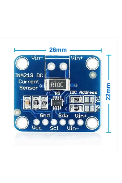 ROBİZ INA219 Dc Voltaj Akım Güç İzleme Sensör Modülü  Çift Yönlü 26V 3A IIC Haberleşme Yüksek Hassasiyet - Resim 7