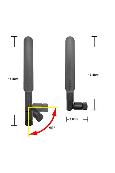 ROBİZ 8dbi Rp Sma Erkek (DİŞİ) Anten 2.4ghz 5.8ghz Rf Gsm Wifi Sinyal Kuvvetlendirici Anten Modem Telsiz - 6