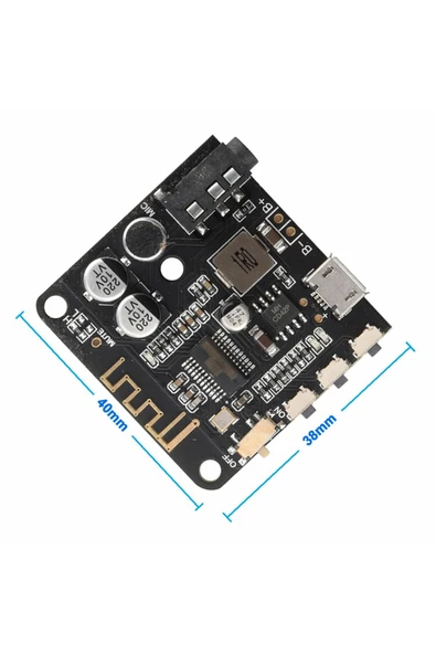 ROBİZ Bluetooth 5 Pro Kablosuz Ses Çalma Modülü Mikrofon Giriş Stereo Müzik Mp3 3.7V Lityum Pil Batarya - 7