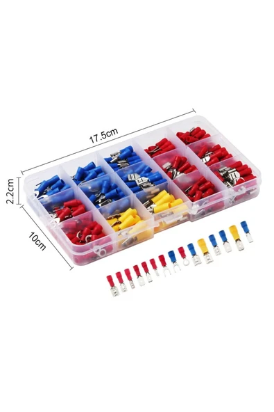 ROBİZ 280 Parça Izoleli Kablo Ucu Seti Kutulu Kürek Halka Çatal Yalıtımlı Elektrik Teli Konnektörü - Resim 8
