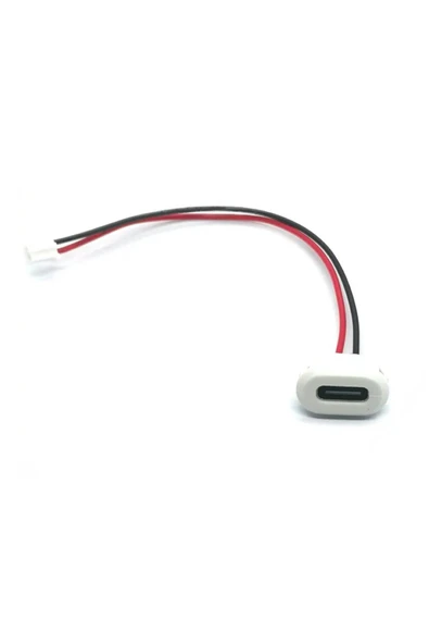 ROBİZ Type C Panel Montaj Dişi Soket 2 Pin 10cm Kablolu Beyaz Uzatma Konnektör Araba Kamera Oyuncak - 4