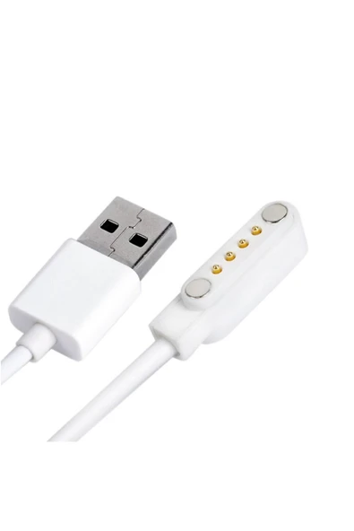 ROBAL Usb 4 Pin Pogo Kablo Akıllı Saat Manyetik Sabitleyici Şarj Kablosu Gt88 Gt68 Kw08 Kw18 Kw88 Kw98 - 3
