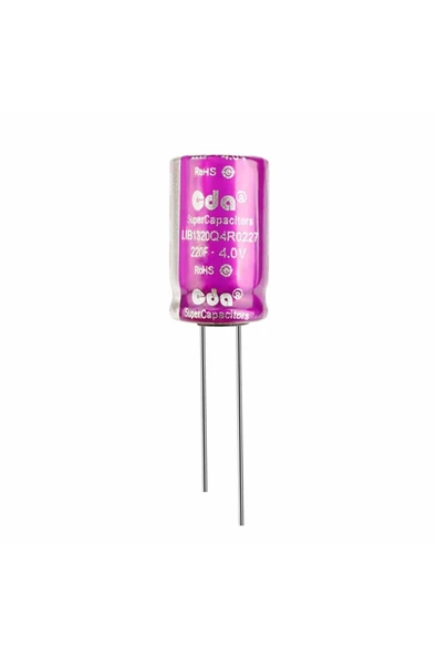 ROBİZ 220F 4V 5A Süpercap 13x20mm DIP Süper Kapasitör Enerji Depolama Güneş Rüzgar Akü Batarya Güç Kaynağı