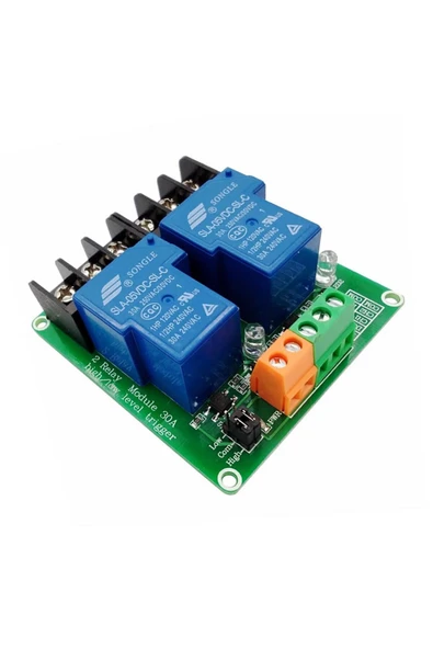 ARS Robotechnicals 5V 2 Kanal 220V 30A Röle Modül Yüksek Akım Güç Kontrol Anahtarı Opto İzolasyon Düşük/Yüksek Tetik - Resim 6