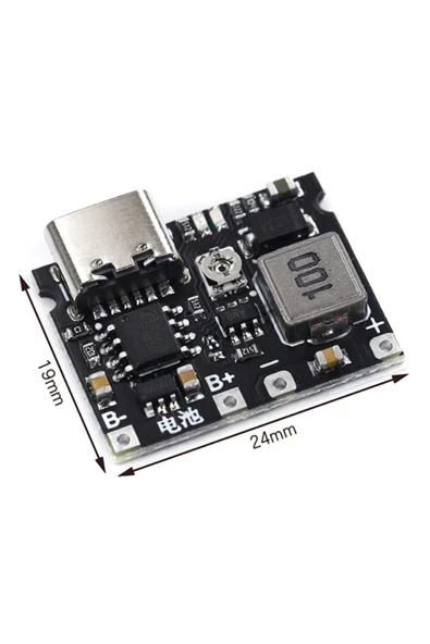 ROBİZ TP4056 18650 Lityum Pil Şarj Modül Type C Ayarlı Voltaj Yükseltici Lion Batarya Akü DC 3.7V to 28V - Resim 8