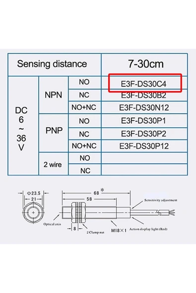 ARS Robotechnicals E3f-ds30c4 Ir Kızılötesi Mesafe Sensörü Mz80 Npn No Infrared Optik 30cm Engel Algılayıcı Proximity - Resim 7