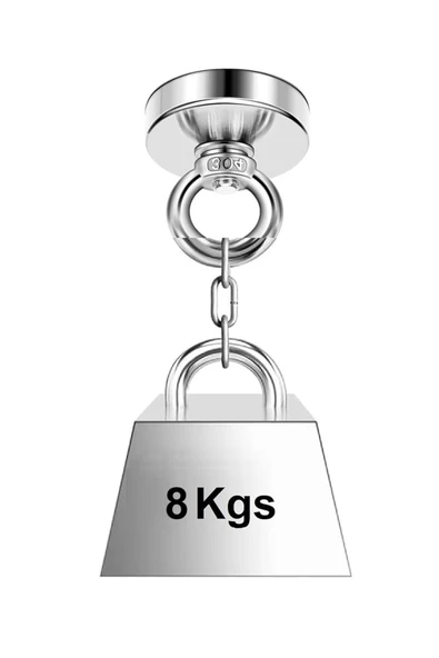 ROBİZ Knd16 Mıknatıs 8kg  N52 Halka Askı Taşıyıcı Çekici Super Güçlü Neodyum Dolap Ofis Ev Hobi Oyuncak - 7