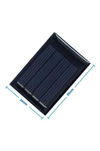 ROBİZ Güneş Pili 2V 50mA 34x50mm Solar Fotovoltaik Hücre Elektrik Üretici Panel Modül Pil Akü Batarya