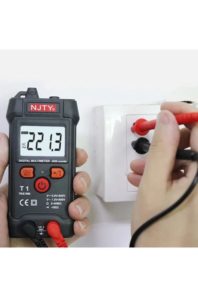 NJTY T1 Dijital Multimetre True Rms Ncv 600v Mini Cep El Tipi Voltmetre Ac Dc Voltaj Direnç Buzzer - 4
