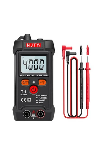 NJTY T1 Dijital Multimetre True Rms Ncv 600v Mini Cep El Tipi Voltmetre Ac Dc Voltaj Direnç Buzzer