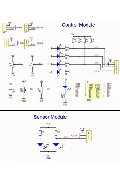 ARS Robotechnicals 4 Kanal Kızılötesi Ir Çizgi İzleme Takip Sensör Modülü Engel Algı - Resim 8
