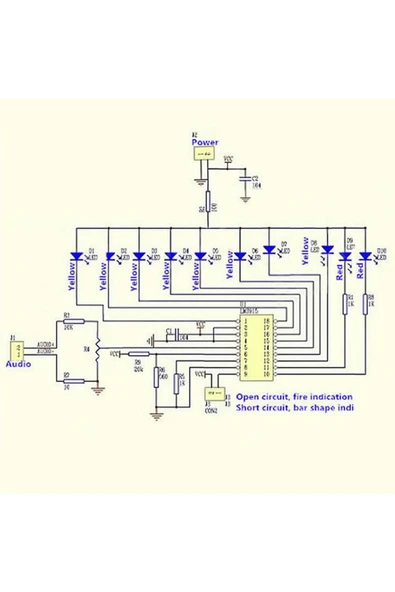ROBİZ Demonte Lm3915 10 Led Vumetre Kit Dıy Led Elektronik Ses Müzik Seviye Işık Göstergesi Lehimleme - Resim 7