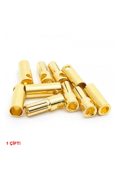 ROBİZ 5mm Altın Kaplama Banana Dişi Erkek Soket  60A Pil Batarya Lion Bullet Plug Kablo Konnektör Esc - 8
