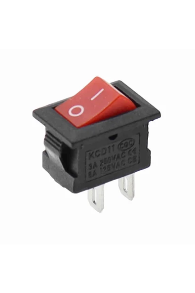 ROBİZ 2 Pin Kırmızı Anahtar Switch Mini Buton KCD1 Plastik Açma Kapama ON / OFF 5A 220V 10A 125V Latch