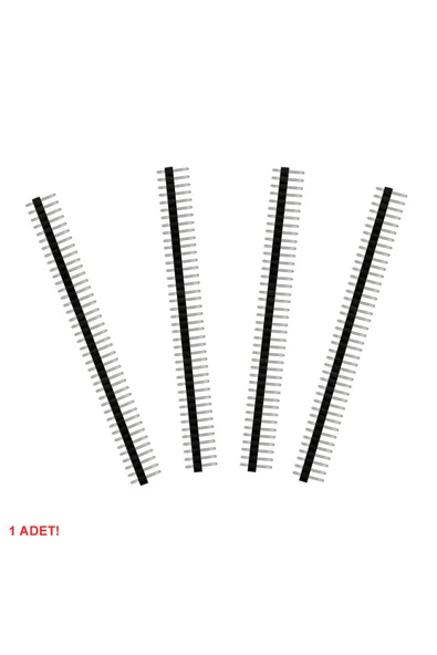ROBİZ 5 Adet 1x40 Pin Erkek Header Tek Sıra 2.54mm 180 Derece Kırılabilir Bölünebilir Konnektör Soket - 3