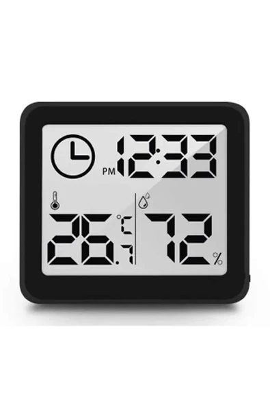 Alkatronik Saat Nem Sıcaklık Ölçer Zaman Hava Durumu Isı Gösterge Dijital Ekran Termometre Ev Oda Ofis Kuluçka ürün görseli