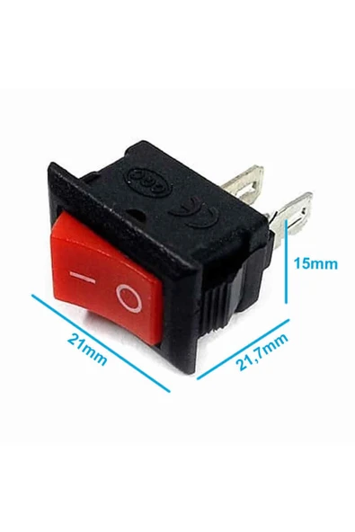 ROBİZ 2 Pin Kırmızı Anahtar Switch Mini Buton KCD1 Plastik Açma Kapama ON / OFF 5A 220V 10A 125V Latch - 8
