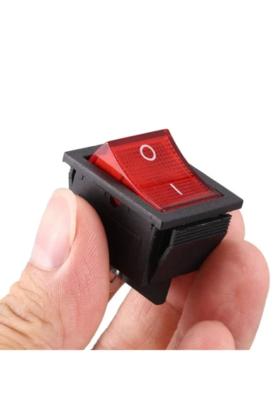 ROBİZ 16A 250V On / Off Anahtar Latch 4 Pin Buton Yüksek Akım Kcd4 Led Işıklı Switch Panel Tip Montaj - 2