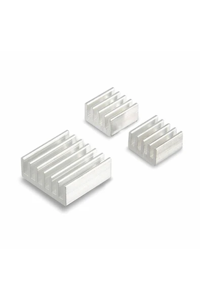 ROBİZ 3 Adet Aluminyum Metal Soğutucu Blok Raspberry Pi Termal Etiket Gümüş Renk Radyatör Amfi Led - 2