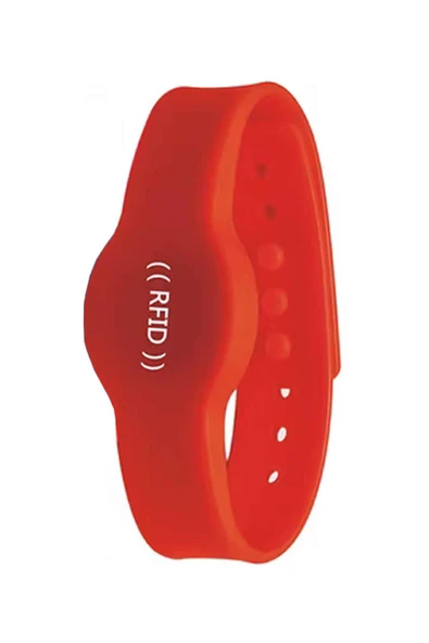 ROBİZ 13.56Mhz Rfid Manyetik Bileklik Kırmızı  Su Geçirmez Silikon Proximity Göstergeç 13.56 Mhz