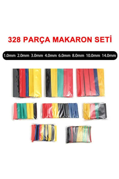 ROBİZ 328 Parça Makaron Seti Daralan Makaron Kablo Koruyucu Yalıtım Modern Tasarım 431550