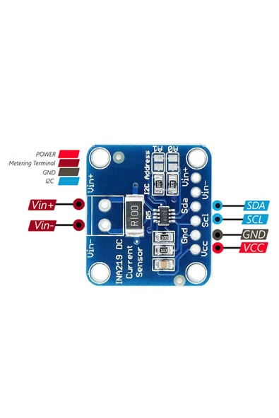 ROBİZ INA219 Dc Voltaj Akım Güç İzleme Sensör Modülü  Çift Yönlü 26V 3A IIC Haberleşme Yüksek Hassasiyet - Resim 3