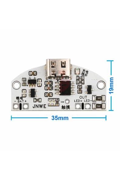 Alkatronik Type C Usb Besleme Dokunmatik Led Dimmer Modül 3.7V Lion Lityum Pil Şarj 3W Parlaklık Kontrol Anaht - Resim 4